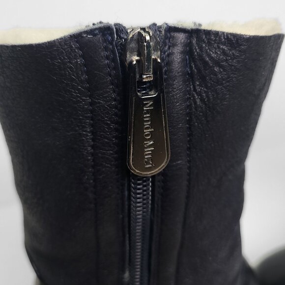 NANDO MUZI Black Leather Winter Boots Size 4.5 - Picture 7 of 13